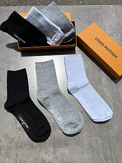 Шкарпетки чоловічі Louis Vuitton classic набір шкарпеток 3 шт. бавовна якість Преміум
