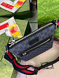 Сумка месенджер сіра чоловіча невелика преміум'якість, фото 8
