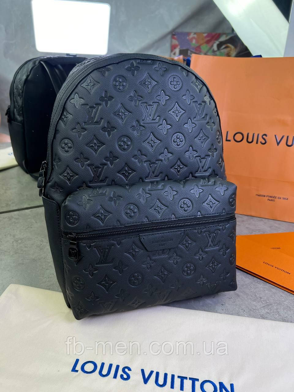 Рюкзак Louis Vuitton Discovery Monogram чорний міський преміум'якість