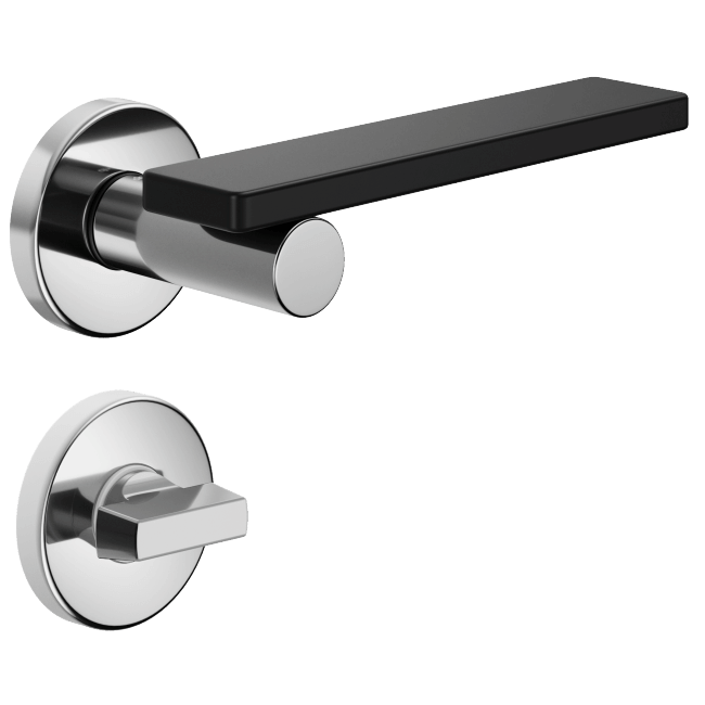 Ручка DND MINIMA, VIS-круг з накладкою під WC, хром/чорний (к-т)