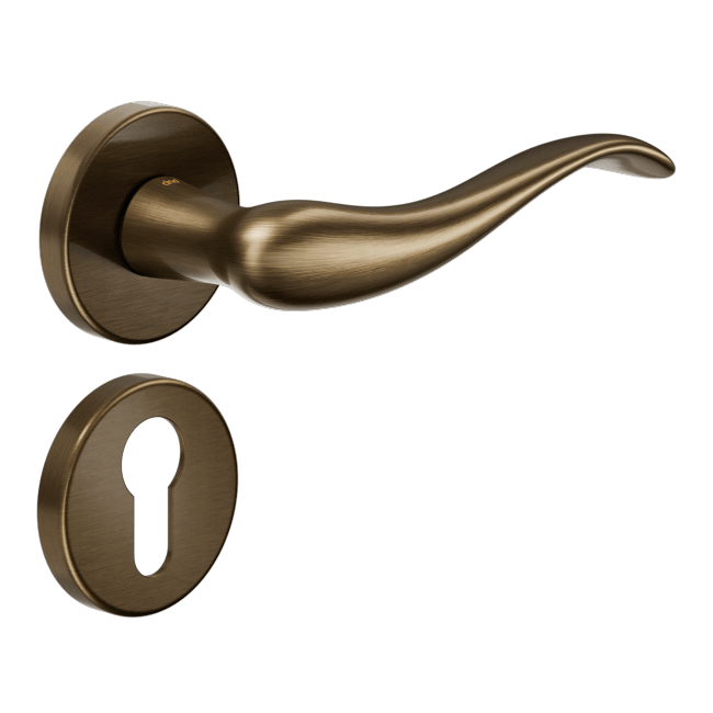 Ручка DND AIRONE, VIS-круг с накладкою під циліндр, блискуча бронза (к-т)