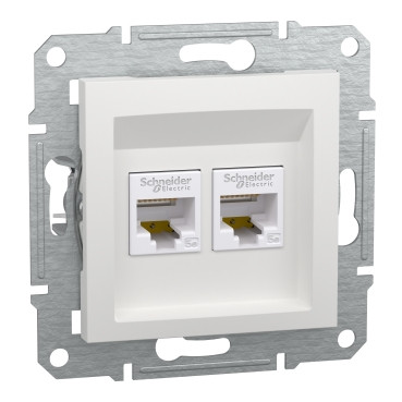 Розетка 2хRJ45 UTP 5E білий Asfora Schneider EPH4470121