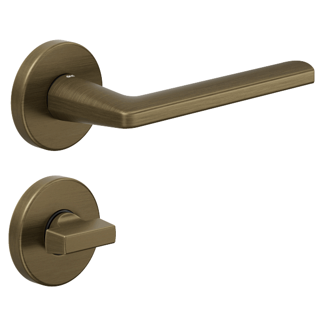 Ручка DND LUCE P, VIS-круг з накладкою під WC, матова бронза (к-т)