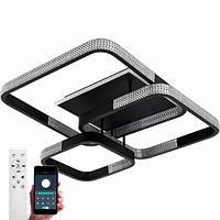 Світильник стельовий світлодіодний LUMINARIA AKRILIKA SQUARE 130W 4S BLACK 3000-6500К 12350Лм 720х660х160мм
