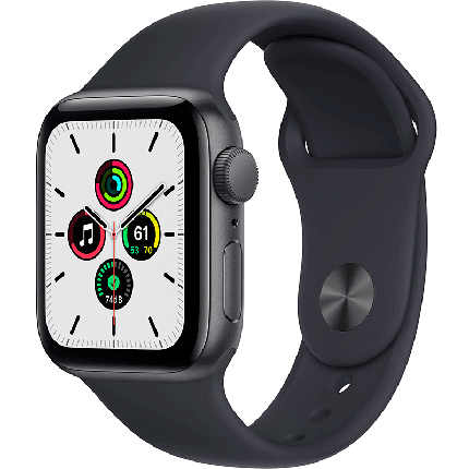 Смарт-годинник Apple Watch SE GPS 40mm Space Gray Aluminum Case w. Midnight S. Band (MKQ13), фото 1