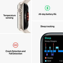 Смарт-годинник Apple Watch Series 8 GPS 41mm Midnight Aluminum Case w. Midnight Sport Band (MNU73LL/A), фото 6