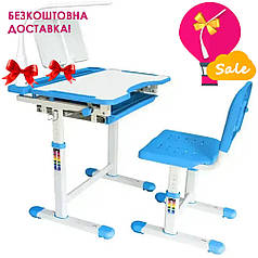 Дитяча парта з настільною лампою та стільцем Cubby Vanda Blue блакитний для школяра / дошкільника