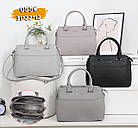 Сумка жіноча прямокутна ділова 31*22 см на блискавці зі штучної шкіри в різних варіантах Liza, фото 2