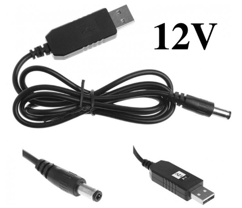 Кабель живлення для роутерів від павербанку USB-A to DC на 12v 5.5 х 2.1 mm, фото 1