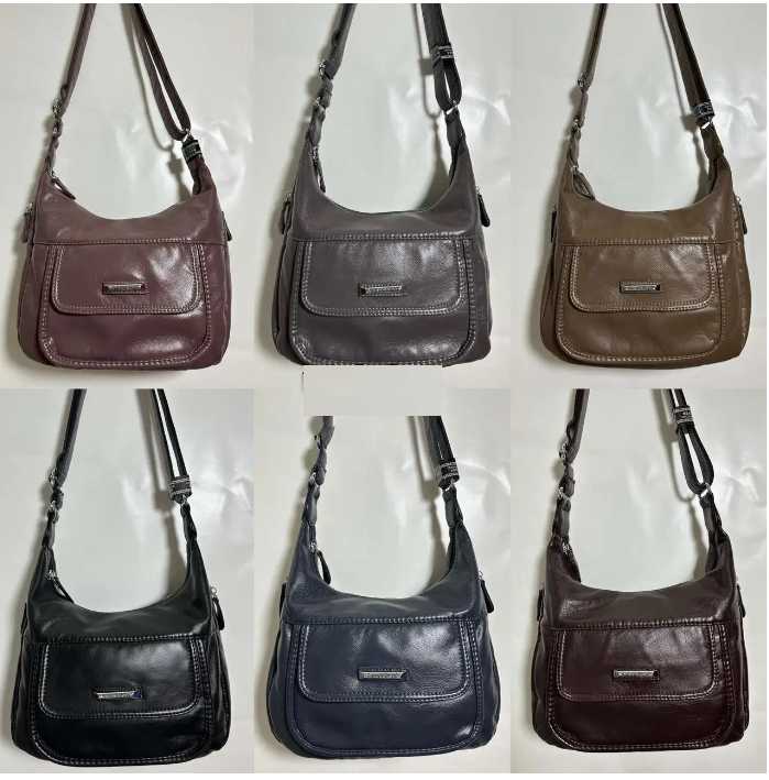 Сумка жіноча варенка на блискавці з кишенями зі штучної шкіри в різних варіантах Liza, фото 1