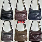 Сумка жіноча варенка на блискавці з кишенями зі штучної шкіри в різних варіантах Liza, фото 3