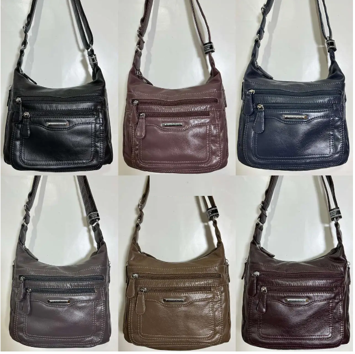 Сумка жіноча варенка на блискавці з кишенями зі штучної шкіри в різних варіантах Liza, фото 1