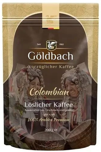 ОРИГІНАЛ! Кава розчинна Goldbach Colombian 200г смачна 100% арабіка, Німеччина