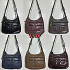 Сумочка жіноча варенка на блискавці з кишенями зі штучної шкіри в різних варіантах Liza, фото 2