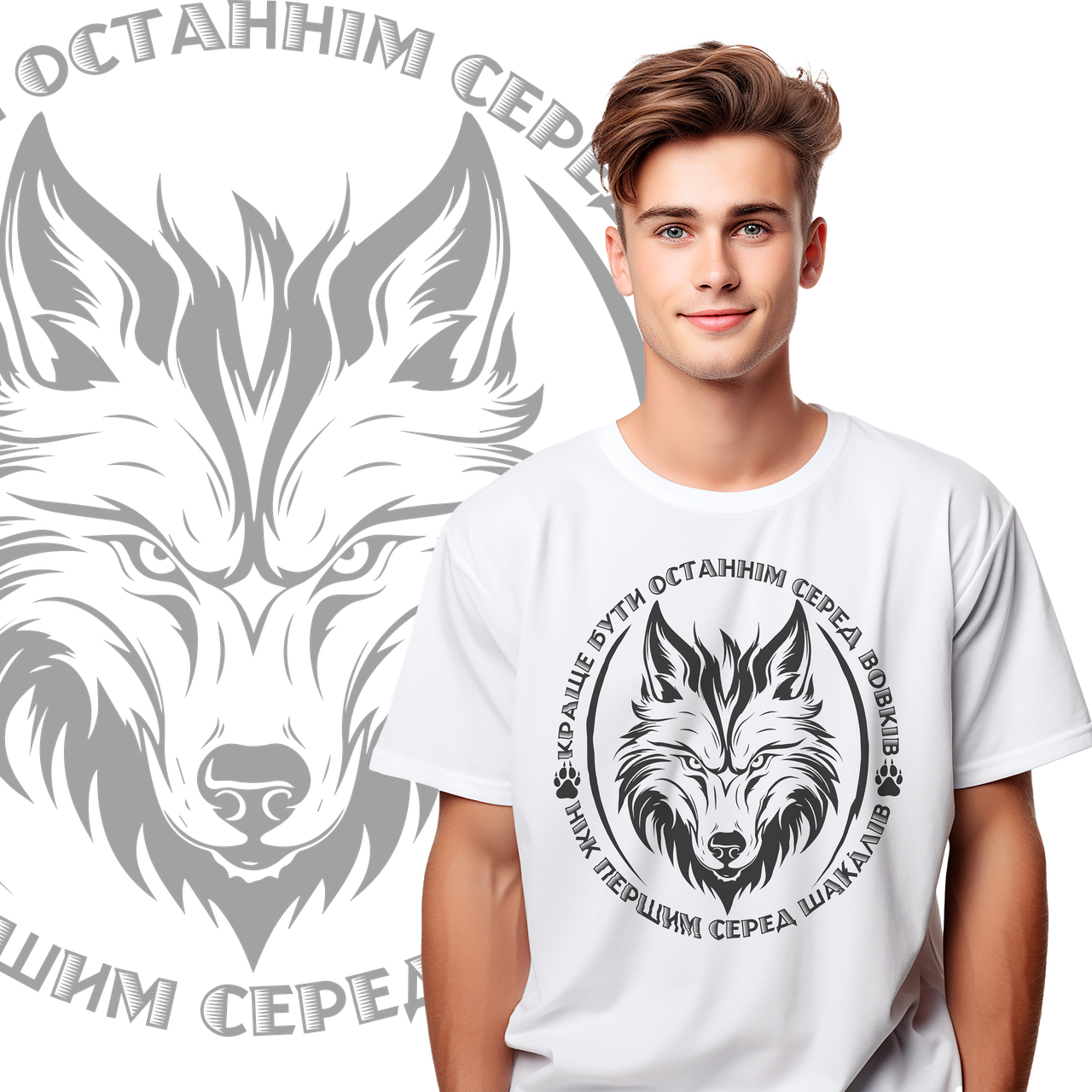 Футболка унісекс Stedman з принтом ШАКАЛ  XS  біла, фото 1