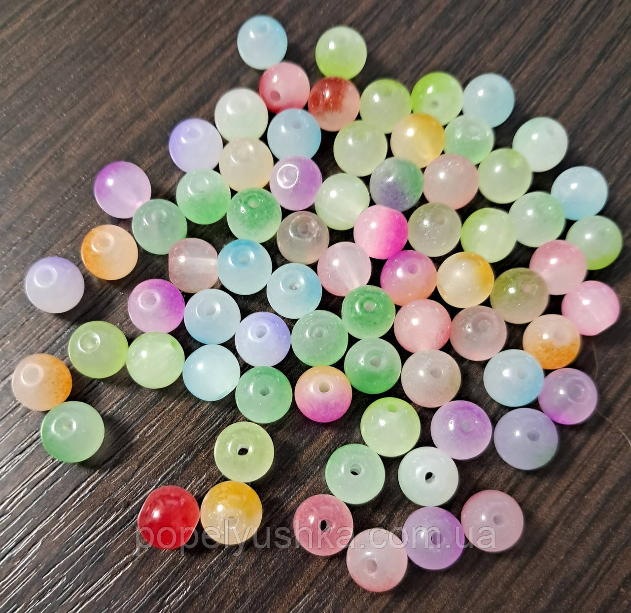Намистини скляні 8 мм МІКС, фото 1