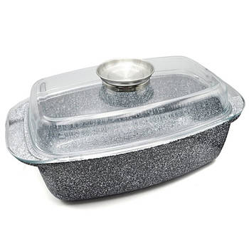 Каченята на 5.5 л з кришкою та антипригарним гранітним покриттям 32*22*10,6 см UNIQUE UN-5261