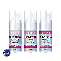 Составы для ламинирования ресниц и бровей Nikk Mole Perfect lamination (набор 1,2,3 состав по 10 ml)