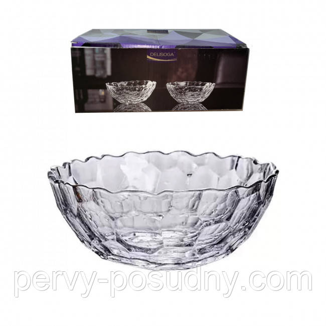 Набір салатників скляних Мунлайт 136 мм 6 шт Helios DSW5005, фото 1