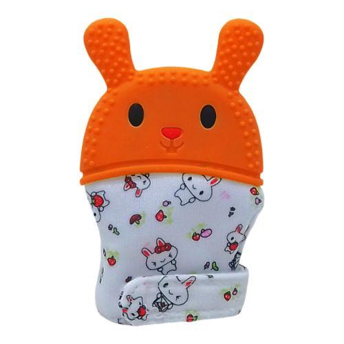 Іграшка-прорізувач на ручку "Зайчик" (кораловий) [tsi244221-TSI], фото 1