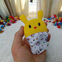 Іграшка-прорізувач на ручку "Зайчик" (кораловий) [tsi244221-TSI], фото 2