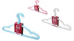 Набір вішалок (тремпель, плечики) для одягу металеві в силіконовому покритті 39,5х19х0,03 см., 8 шт., колір різний