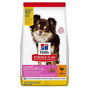 Сухий корм для собак HILL'S SCIENCE PLAN Adult Light Small & Mini для дрібних порід з куркою 6 кг, фото 1
