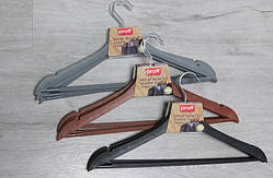 Плічка пластикові Wooden Design з металевим гачком 44х22 см., 3 шт.