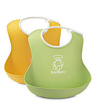 М'який нагрудник набір з 2-х шт.(Soft Bib, 2 pack Green/Yellow ) зелений/жовтий