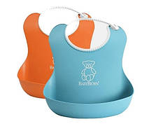 М'який нагрудник набір з 2-х шт.(Soft Bib, 2-pack Orange/Turquoise) помаранчевий і бірюзовий