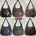 Сумка жіноча варенка на блискавці з кишенями зі штучної шкіри в різних варіантах Liza, фото 2