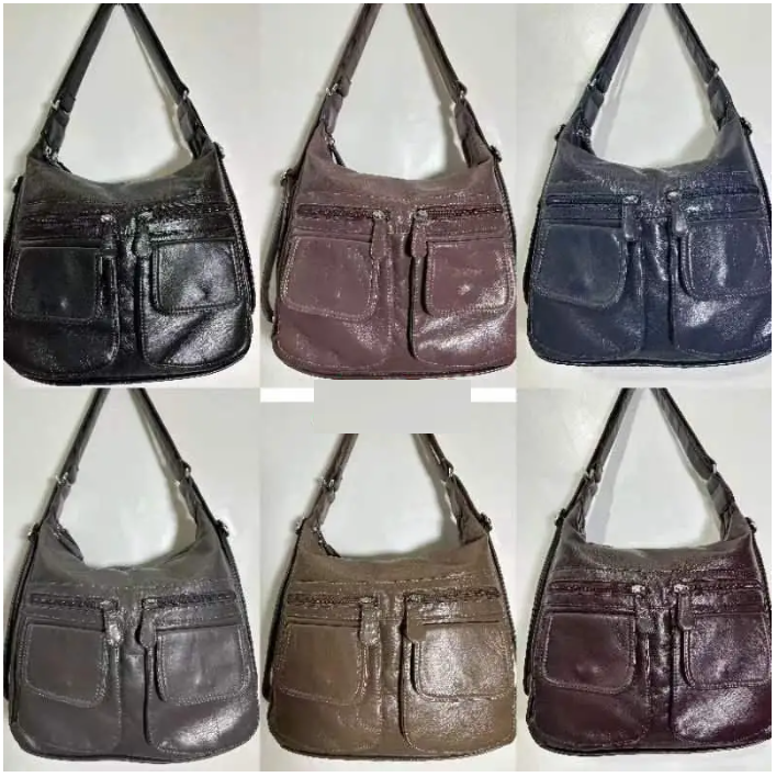 Сумка жіноча варенка на блискавці з кишенями зі штучної шкіри в різних варіантах Liza, фото 1