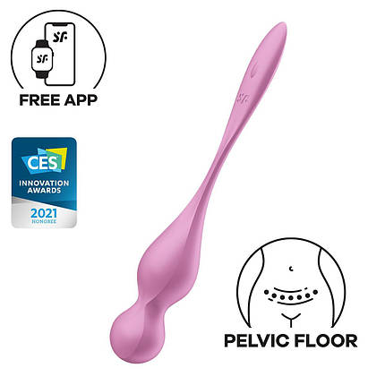 Вагінальні смарт-кульки з вібрацією Satisfyer Love Birds 1 Connect App Pink, 78 г, фото 1