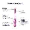 Вагінальні смарт-кульки з вібрацією Satisfyer Love Birds 1 Connect App Pink, 78 г, фото 7