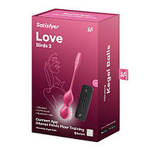 Вагінальні смарт-кульки з вібрацією Satisfyer Love Birds 2 Connect App Red, 86 г, пульт ДК, фото 6