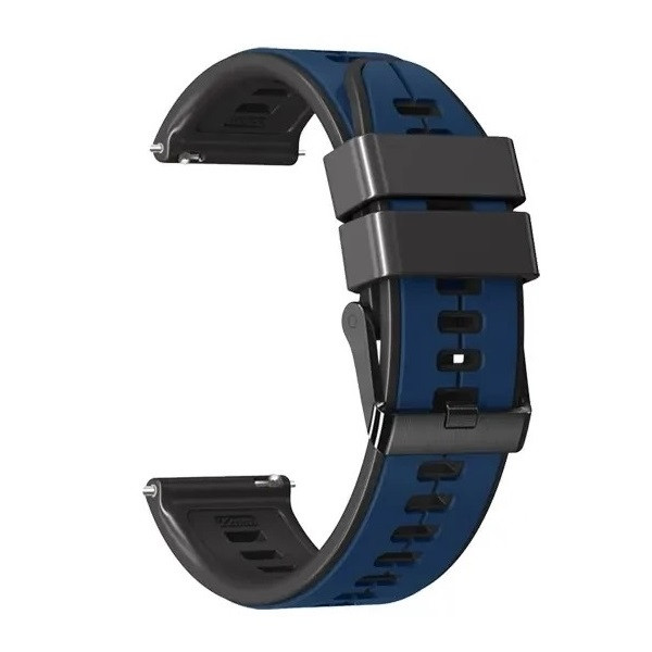 Ремінець силіконовий для годинника 22 мм темно-синій з чорним Xiaomi Watch S1/S2/S3