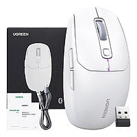 Бездротова миша UGREEN MU103  Modes Mouse White Wired&2.4 GHz&BT Type-C Charging 3-devices support (15629)