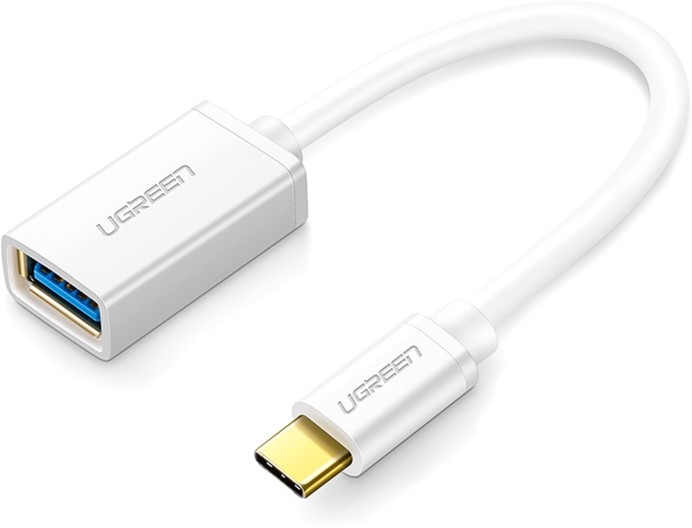 Адаптер Ugreen US154 USB Type-C Male to USB 3.0 Female OTG Adapter White (30702)