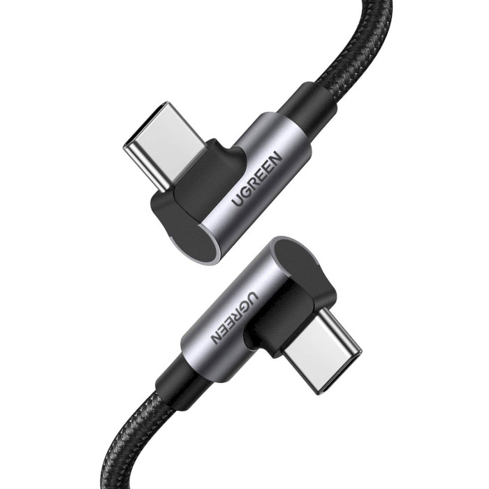 Кабель USB Type-C UGREEN US335 Angled Type-C to Angled Type-C 100W 2m Black (70698)