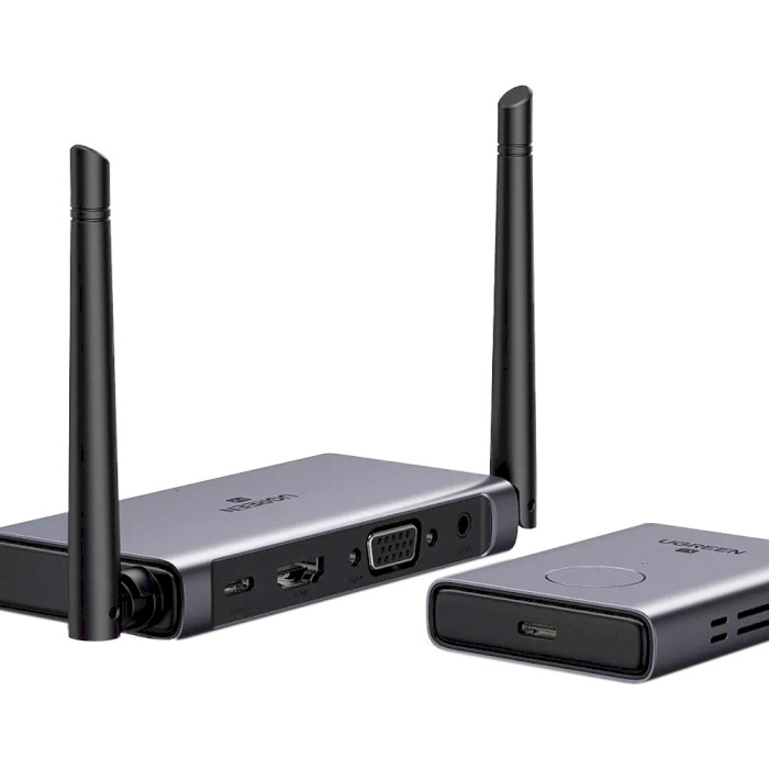 Подовжувач HDMI по Wi-Fi UGREEN CM506 Wireless HDMI Extender Transmitter and Receiver 50m Gray (50633A)