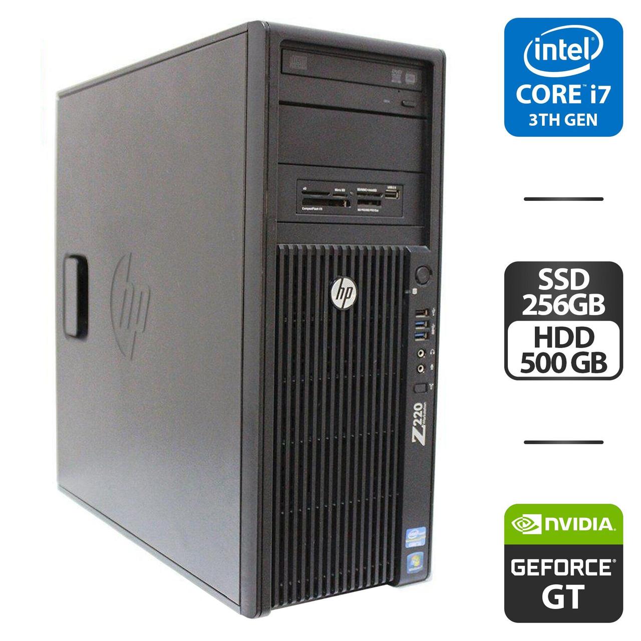 Робоча станція HP Z220 MT/ Core i7-3770K/ 16 GB RAM/ 256 GB SSD + 500 GB HDD/ GeForce GT 710 2GB