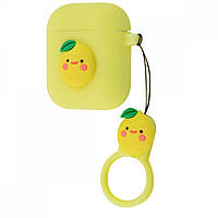 Чохол для AirPods силіконовий жовтий з лимончиком FV-82