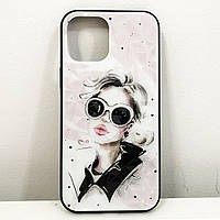 Чохол для Apple Iphone 12 Pro Max дівчина в окулярах. Колір: рожевий XL-58