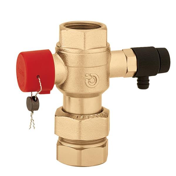 Кран для розширювального бака Caleffi DN 3/4" (6 бар/85° С) з дренажем і американкою 558050, фото 1