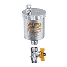 Повітровідвідник автоматичний Caleffi Solar DN 3/8" для сонячних систем (з кульовим краном) 250131