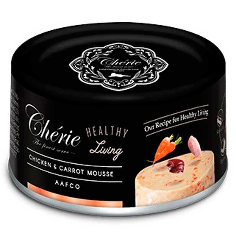 Вологий корм для котів Cherie Healthy Living Chicken & Carrot Mousse мус з курки та моркви, 80 г