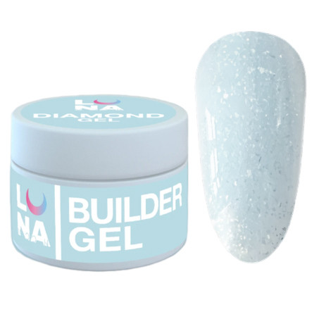 Гель для нарощування нігтів Luna Diamond Gel No05, 15 мл (ніжно-блакитний з блискітками)