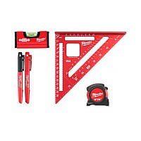 Промонабір Milwaukee "Вимірювання та розмітка" (кутник, рівень, маркер, рулетка)
