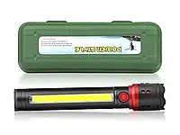 Фонарик светодиодный для туриста с zoom Светодиодный led фонарик с 4 режимами COB панелью Bailong BL-F863