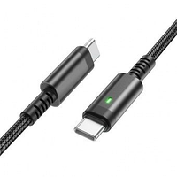 USB-C кабель Borofone BU38 PD 60W LED charging indicator 1.2m Type-C to Type-C- чорний